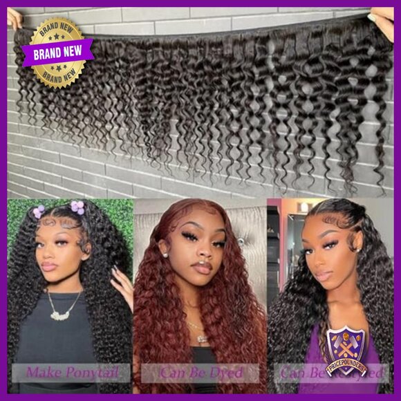 Deep Wave 16-20 Inch Brazilian Virgin Hair Bundles 3 Pack Weave Extensions main image 6